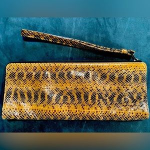 Biern wallet clutch, brand new with tags& duster, strap length 9”